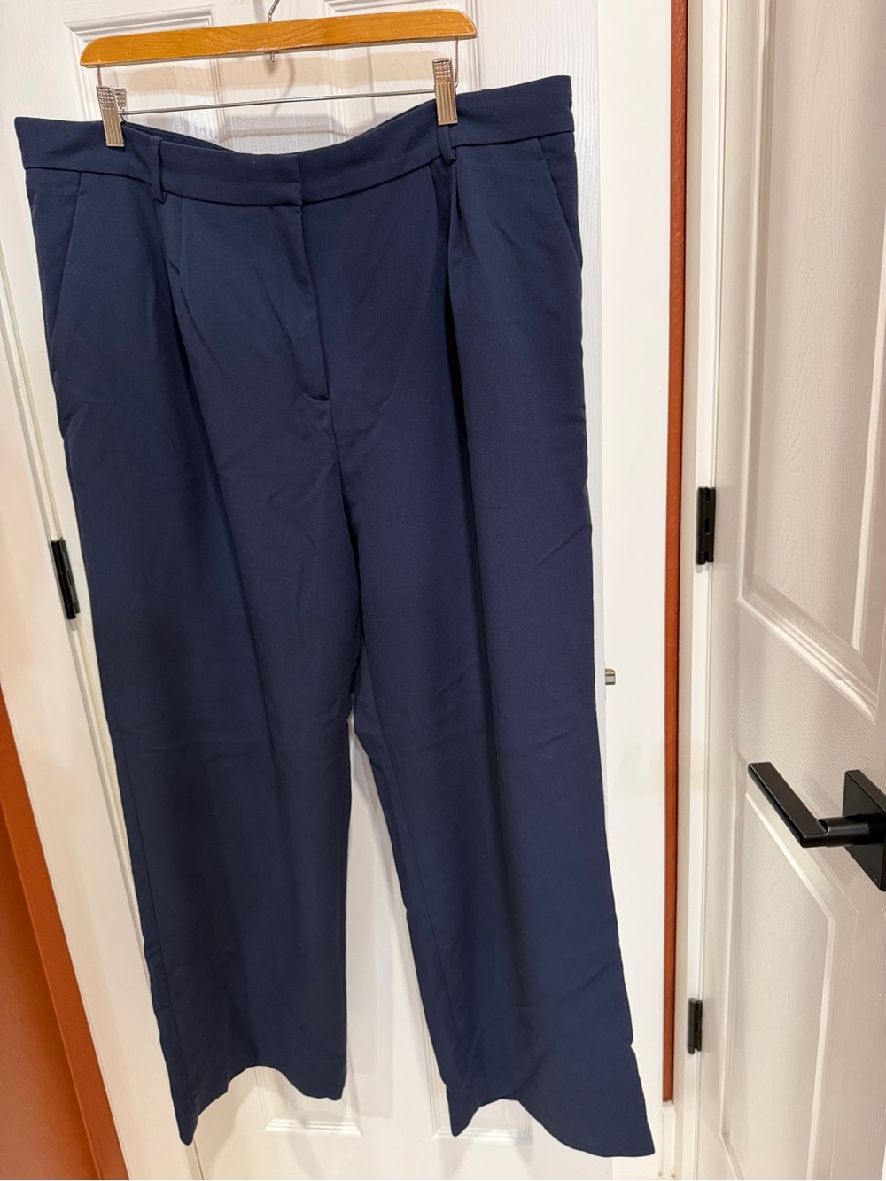 Abercrombie & Fitch Sloane Navy Wide-Leg Trousers